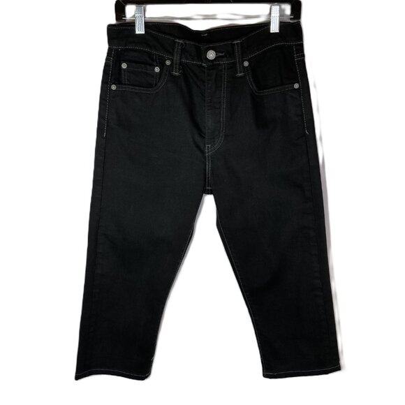 Levi's 522 Wedgie Style Black Capri Pedal Pusher Jeans Size 30 - Picture 3 of 14